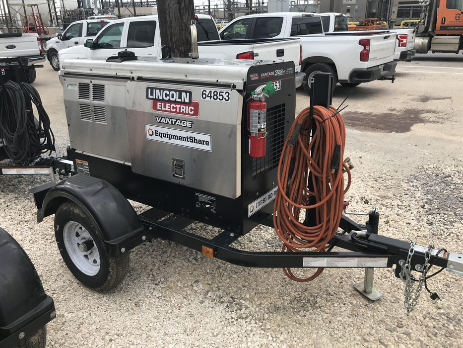 2020 Lincoln Electric Vantage 322 Welder Ready-Pak 3, w/ GPS & Decals (includes trailer, cable rack, fender light kit)