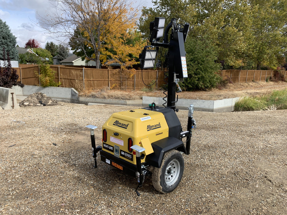 2022 Allmand NLV3GR (4) LED Light Fixture 350W, 23' Vertical Mast, 3kW Prime, Towable, ES Decals, T3