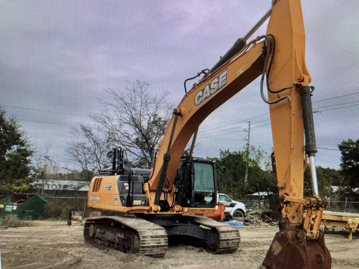 2016 Case CX350D CAB A/C, 13'-3" ARM, STEEL TRACKS, THUMB