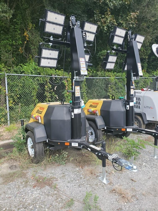 2021 Allmand NLV3GR (4) LED Light Fixture 350W, 23' Vertical Mast, 3kW Prime, Towable, Deep Sea L401, Leveling Jacks, Yanmar T4F 5.8hp