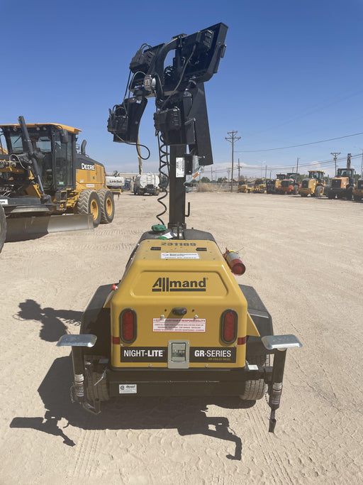 2022 Allmand NLV3GR (4) LED Light Fixture 350W, 23' Vertical Mast, 3kW Prime, Towable, Deep Sea L401, Leveling Jacks, Yanmar T4F 5.8hp