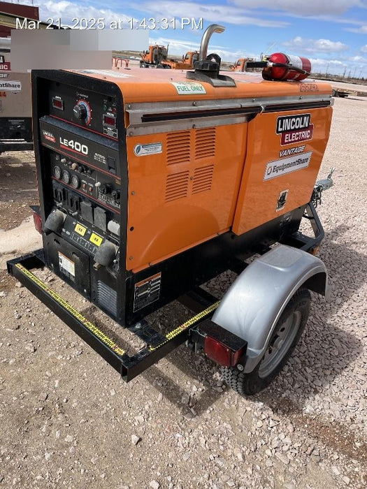 2022 Lincoln Electric LE400 Kubota V1505, Trlr, Cable Rack, Light Kit, ES Decals, T3