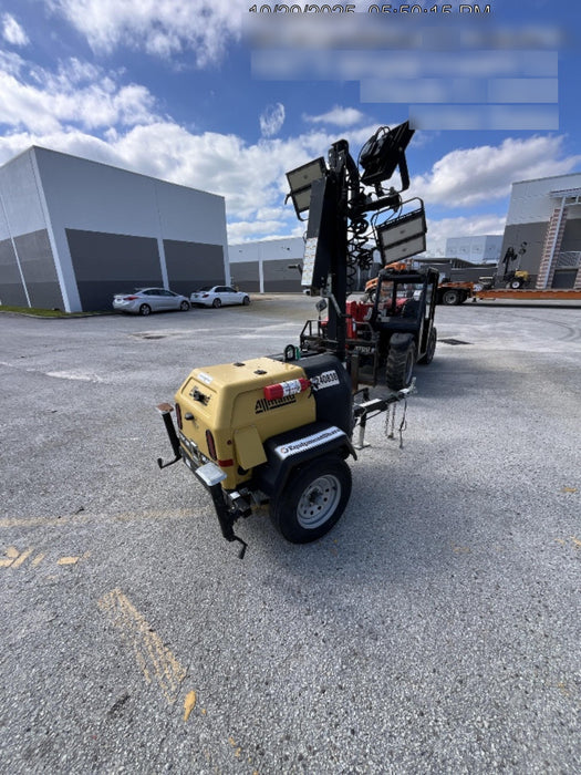 2022 Allmand NLV3GR (4) LED Light Fixture 350W, 23' Vertical Mast, 3kW Prime, Towable, Deep Sea L401, Leveling Jacks, Yanmar T4F 5.8hp