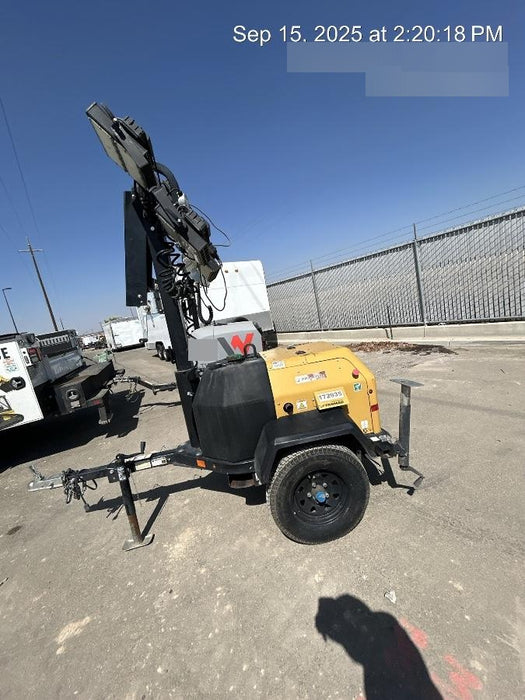 Allmand NLV3GR (4) LED Light Fixture 350W, 23' Vertical Mast, 3kW Prime, Towable, Deep Sea L401, Leveling Jacks, Yanmar T4F 5.8hp