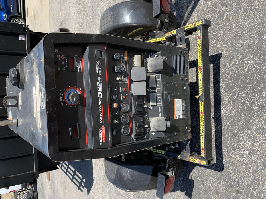 2019 Lincoln Electric Vantage 322 Ready-Pak 3, Two Wheel Trailer, Fender and Light Kit, Cable Rack