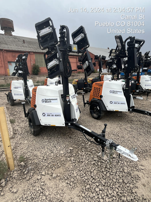 2023 Generac MLT2 Diesel, Flex Switch 120V Input, Powerzone Controller, 
(4) 320W LED Lights, 4kW Generator, 39.9 Gal Fuel Tank, 2" Ball, T3