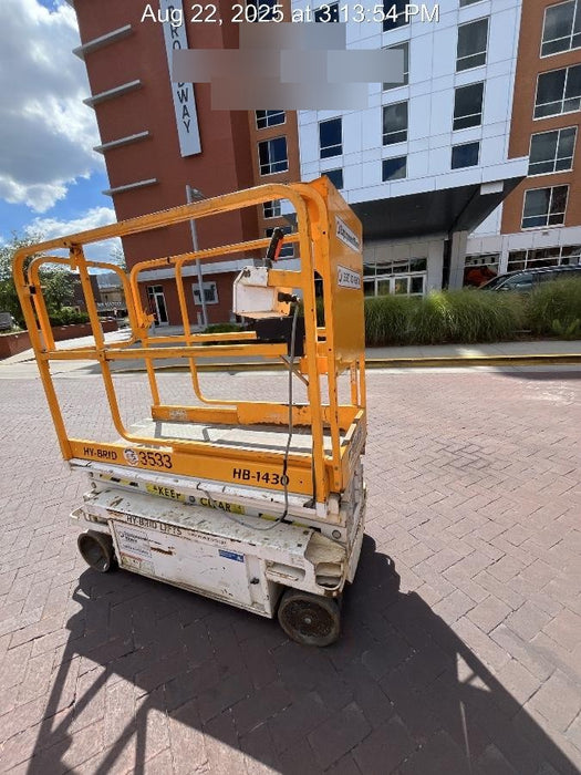 Custom Equipment HB-1430 Hy-Brid Scissor Lift
Platform capacity up to 670 lbs
Working height up to 20 ft
Weighs under 1,700 lbs
Non-marking wheels