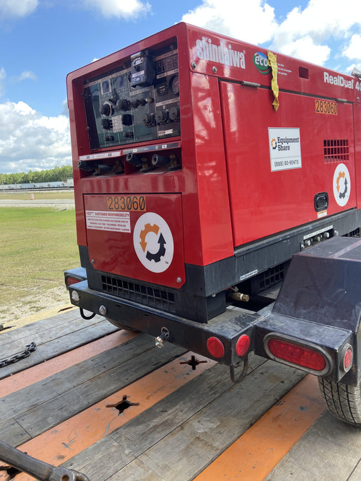2022 Shindaiwa DGW400MDL Kubota D902 Engine, 23 HP, Dual Op Welder, Wire, Arc, Droop Stick, Tig, and CC Stick Functionality, Simulphase, 3 Phase and 1 Phase Gen Output, Single Axle NB Trlr, Slr Trckl Chrg 12V 12W, Fire Ext