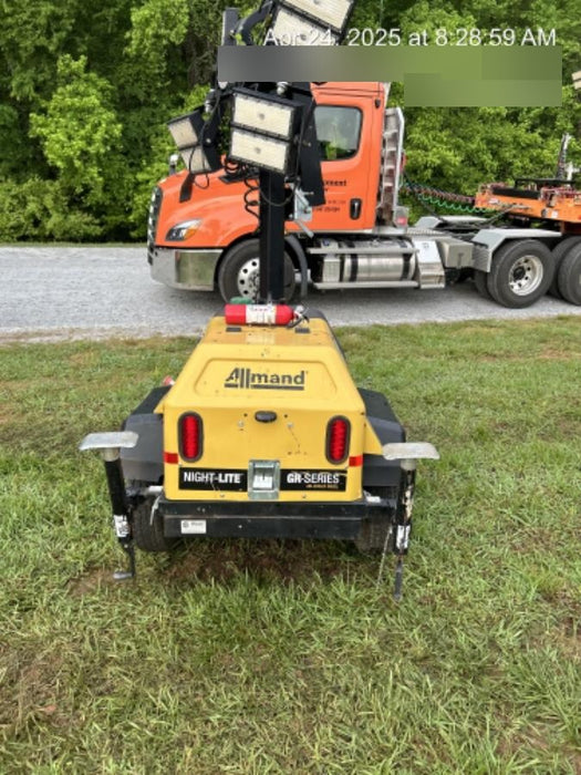2022 Allmand NLV3GR (4) LED Light Fixture 350W, 23' Vertical Mast, 3kW Prime, Towable, Deep Sea L401, Leveling Jacks, Yanmar T4F 5.8hp