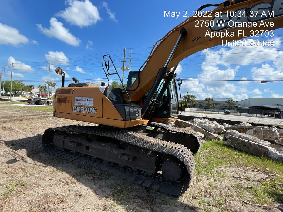 2015 Case CX210C CAB A/C, 9'-8" ARM, STEEL TRACKS, AUX HYD, THUMB
