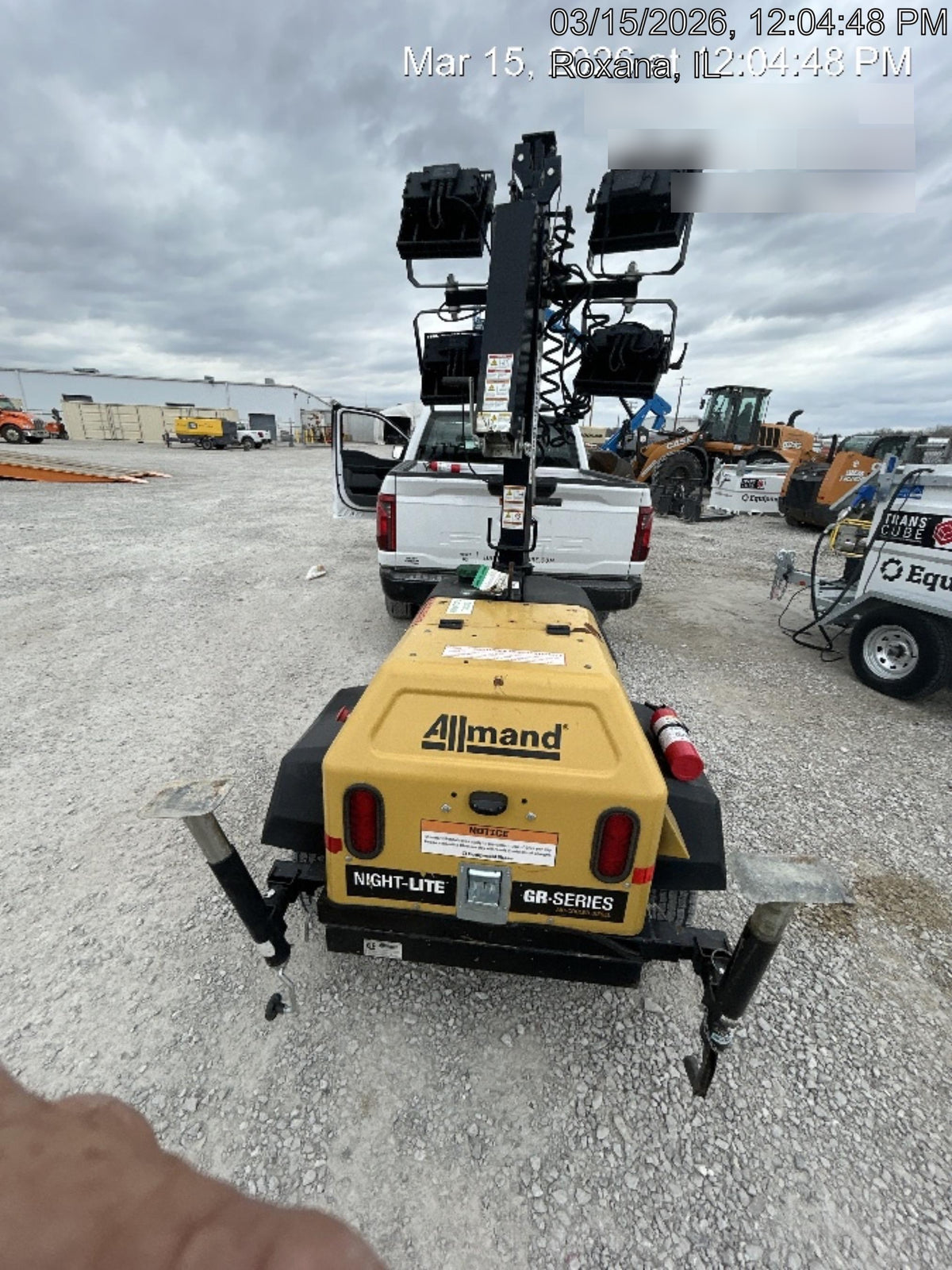 2021 Allmand NLV3GR (4) LED Light Fixture 350W, 23' Vertical Mast, 3kW Prime, Towable, Deep Sea L401, Leveling Jacks, Yanmar T4F 5.8hp