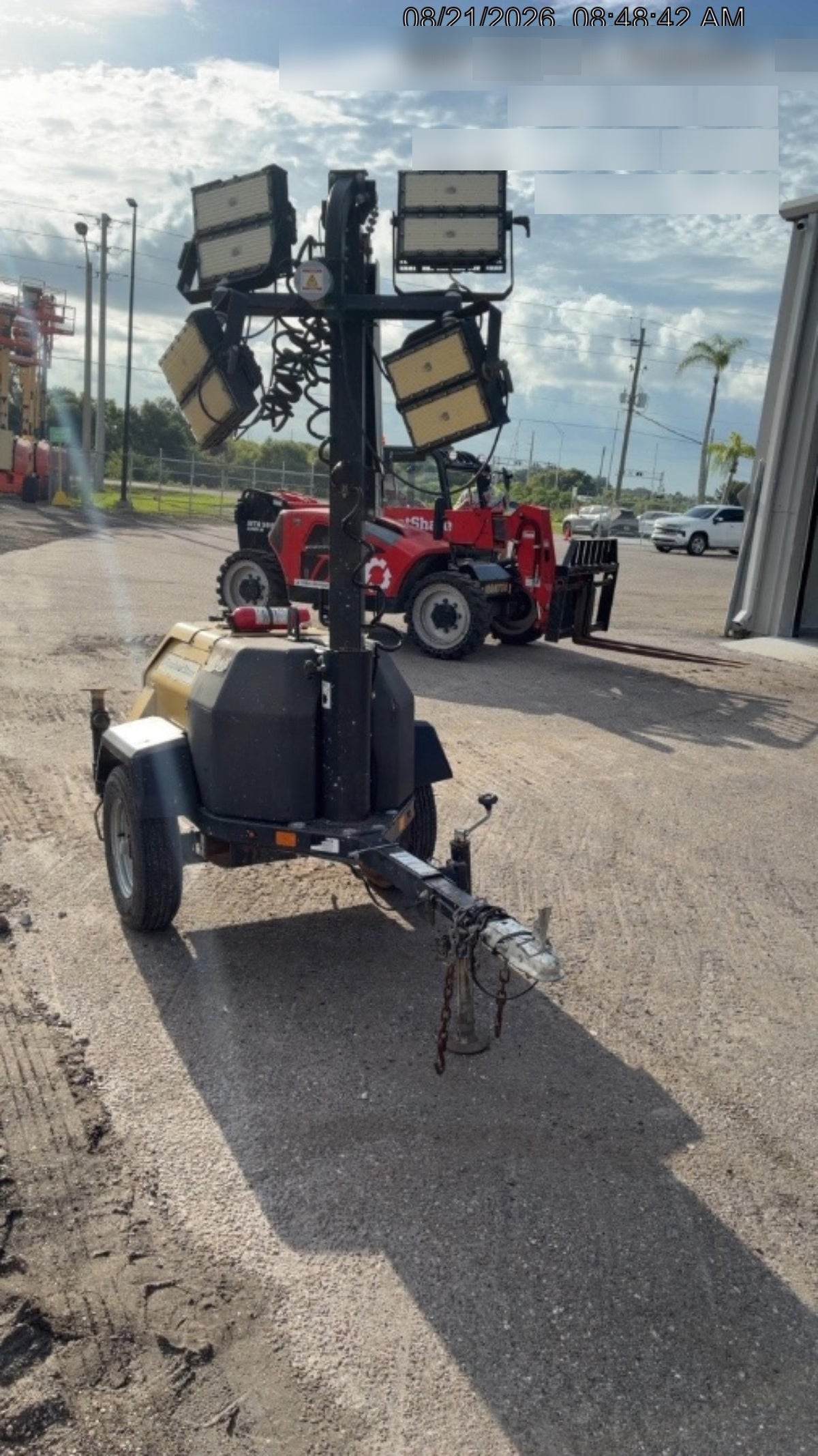 2022 Allmand NLV3GR (4) LED Light Fixture 350W, 23' Vertical Mast, 3kW Prime, Towable, Deep Sea L401, Leveling Jacks, Yanmar T4F 5.8hp