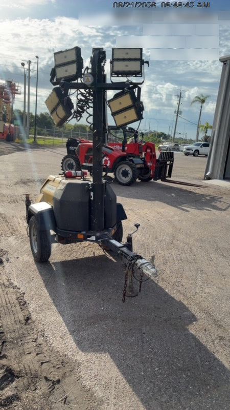 2022 Allmand NLV3GR (4) LED Light Fixture 350W, 23' Vertical Mast, 3kW Prime, Towable, Deep Sea L401, Leveling Jacks, Yanmar T4F 5.8hp