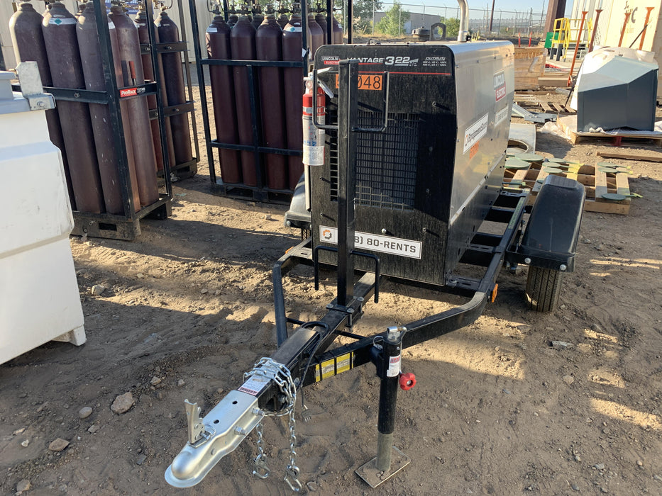 2019 Lincoln Electric Vantage 322 Welder Ready-Pak 3, Two wheel trailer, Fender and Light kit, Cable Rack