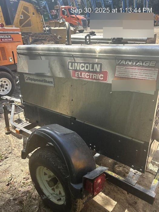2019 Lincoln Electric Vantage 322 Ready-Pak 3, Two Wheel Trailer, Fender and Light Kit, Cable Rack