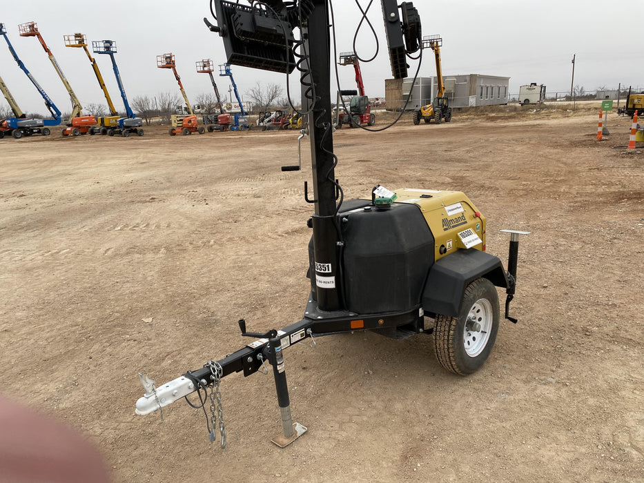 2021 Allmand NLV3GR (4) LED Light Fixture 350W, 23' Vertical Mast, 3kW Prime, Towable, Deep Sea L401, Leveling Jacks, Yanmar T4F 5.8hp