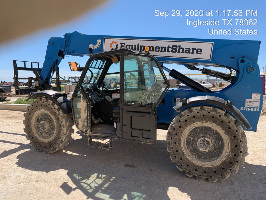 2020 Genie GTH-636 Cab/Heat/Air, Solid Tires, Work Lights, Beacon, Aux Hydraulics, Back up Alarm