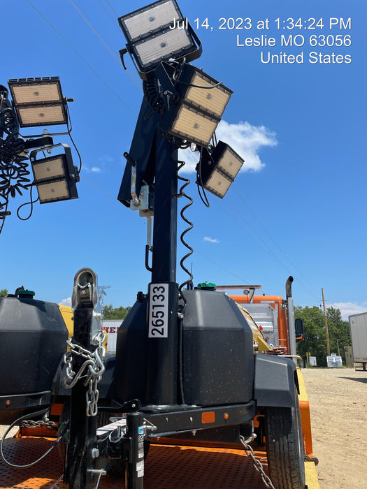 2022 Allmand NLV3GR (4) LED Light Fixture 350W, 23' Vertical Mast, 3kW Prime, Towable, ES Decals, T3