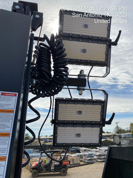 2022 Allmand NLV3GR (4) LED Light Fixture 350W, 23' Vertical Mast, 3kW Prime, Towable, ES Decals, T3