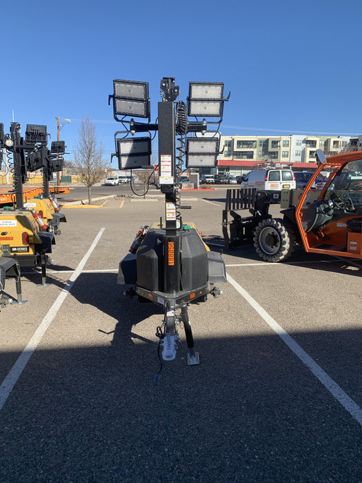 Allmand NLV3GR (4) LED Light Fixture 350W, 23' Vertical Mast, 3kW Prime, Towable, Deep Sea L401, Leveling Jacks, Yanmar T4F 5.8hp