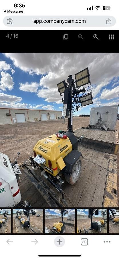 2022 Allmand NLV3GR (4) LED Light Fixture 350W, 23' Vertical Mast, 3kW Prime, Towable, ES Decals, T3