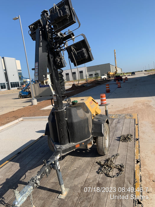 2022 Allmand NLV3GR (4) LED Light Fixture 350W, 23' Vertical Mast, 3kW Prime, Towable, Deep Sea L401, Leveling Jacks, Yanmar T4F 5.8hp