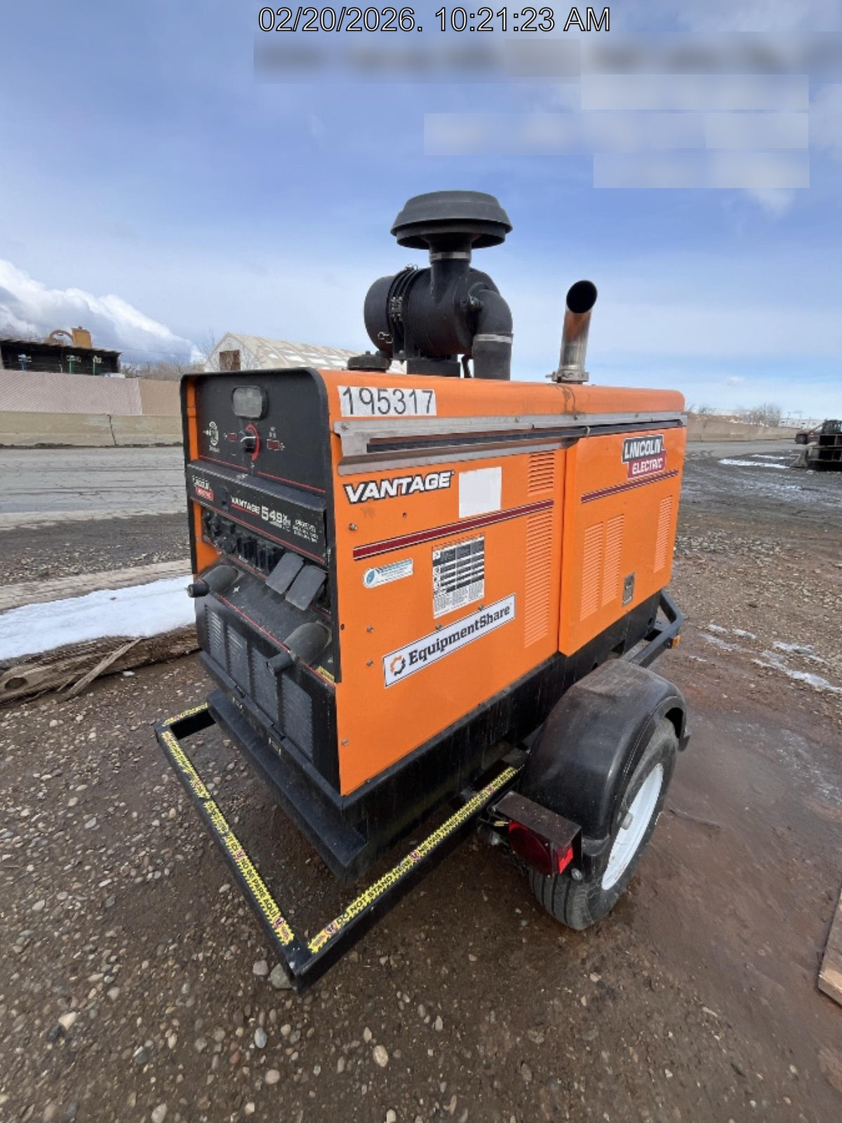 2021 Lincoln Electric Vantage 549X Ready Pak 3, ORANGE (includes trailer, cable rack, fender light kit)