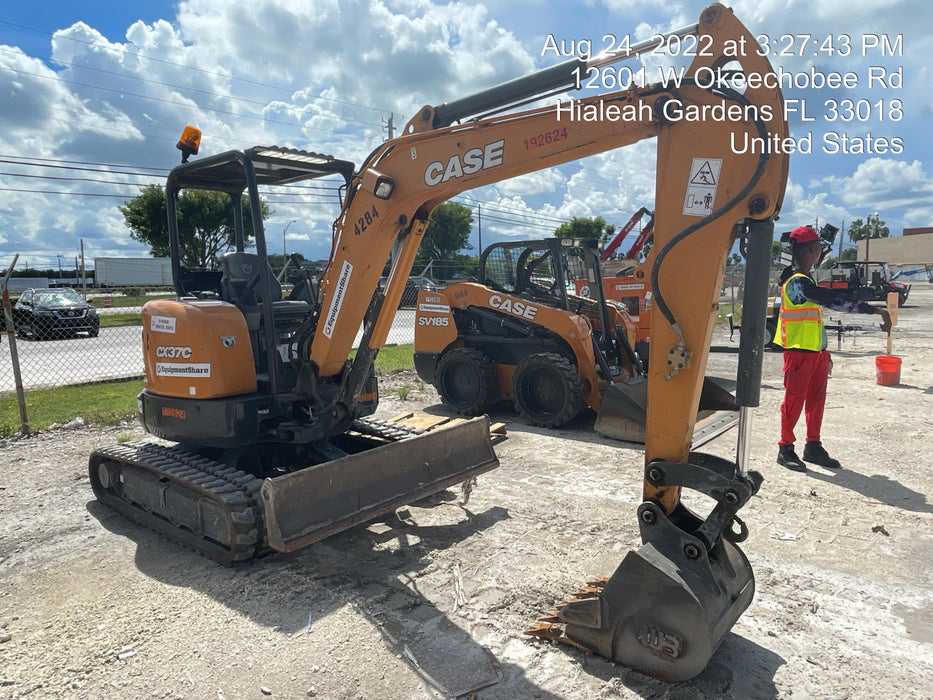 2018 Case CX37C ROPS, LONG ARM, RUBBER TRACKS, AUX HYD