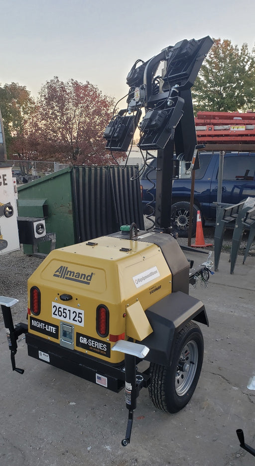 2022 Allmand NLV3GR (4) LED Light Fixture 350W, 23' Vertical Mast, 3kW Prime, Towable, ES Decals, T3