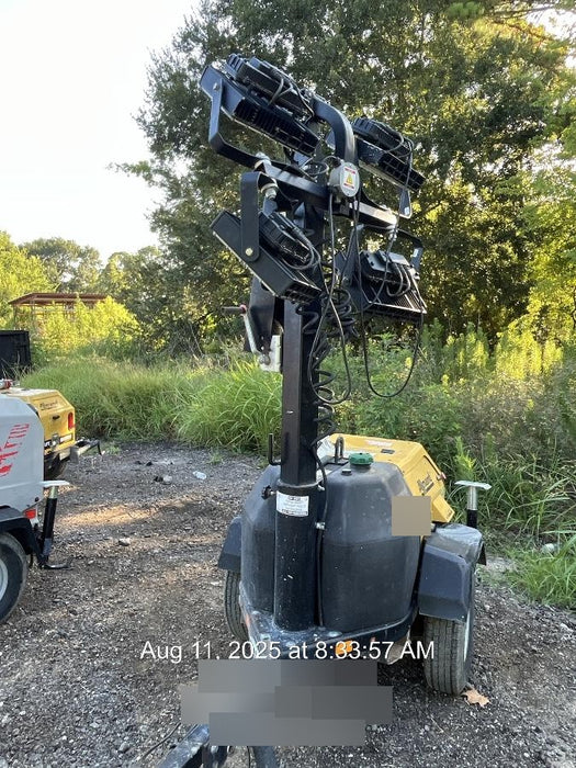 Allmand NLV3GR (4) LED Light Fixture 350W, 23' Vertical Mast, 3kW Prime, Towable, Deep Sea L401, Leveling Jacks, Yanmar T4F 5.8hp