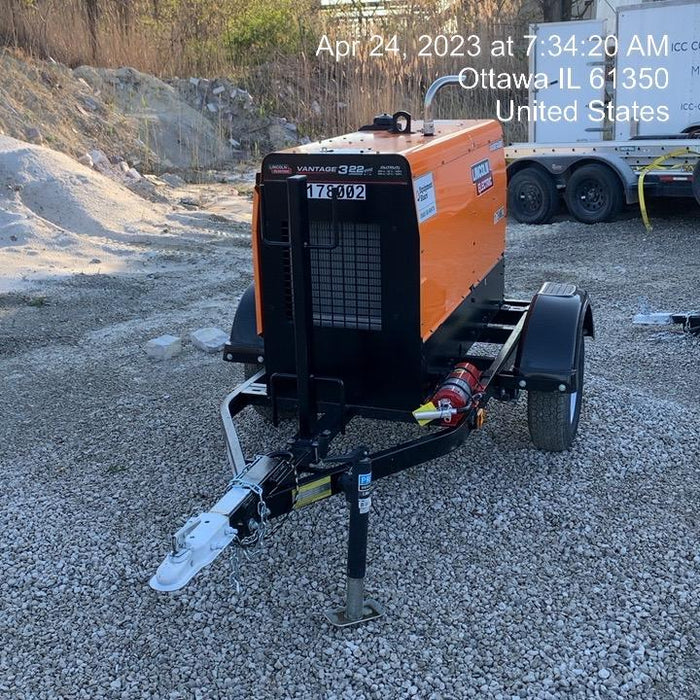 2021 Lincoln Electric Vantage 322 Vantage 322 Ready Pak 3 w/ Decals, ORANGE (includes trailer, cable rack, fender light kit) NO Telematics