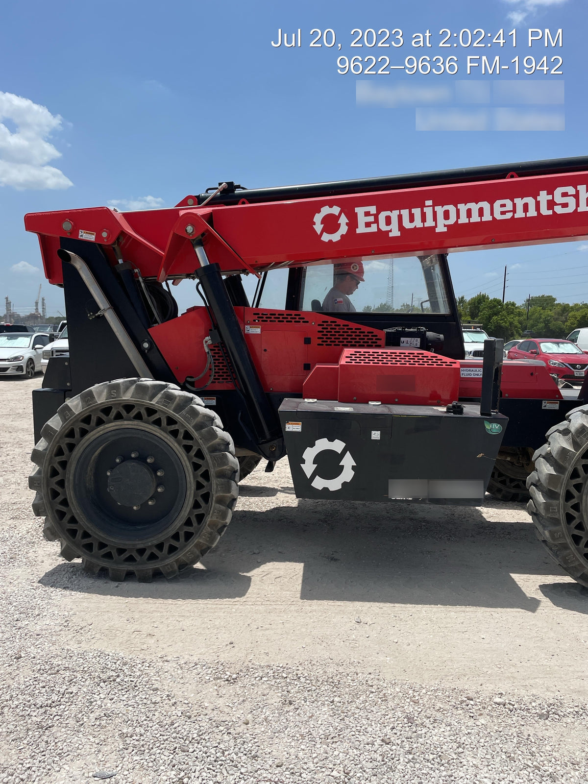 2019 Manitou MTA10055 Cab/Heat/Air, 120 HP, Solid Tires, Work Lights, Lift Hook, Auxiliary Hydraulics w/66" Carriage and 60" Forks