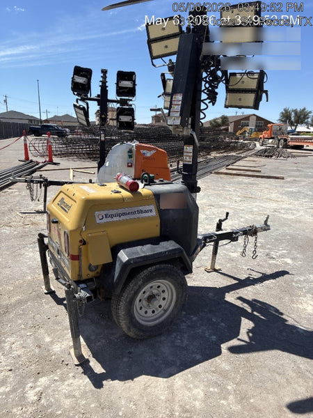 2022 Allmand NLV3GR (4) LED Light Fixture 350W, 23' Vertical Mast, 3kW Prime, Towable, Deep Sea L401, Leveling Jacks, Yanmar T4F 5.8hp