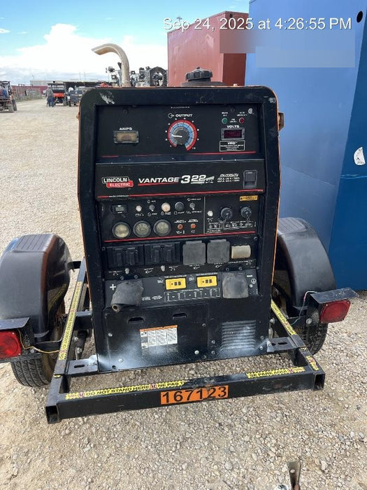 2021 Lincoln Electric Vantage 322 Vantage 322 Ready Pak 3 w/ Decals, ORANGE (includes trailer, cable rack, fender light kit) NO Telematics