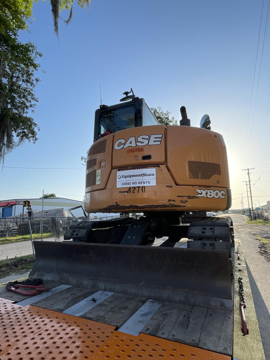 2018 Case CX80C CLOSED CAB, A/C, RUBBER TRACKS PADS, 7'-2" ARM