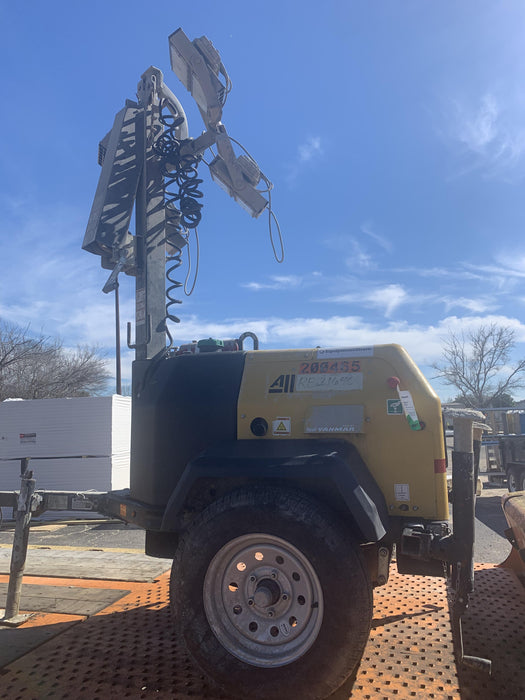 2022 Allmand NLV3GR (4) LED Light Fixture 350W, 23' Vertical Mast, 3kW Prime, Towable, Deep Sea L401, Leveling Jacks, Yanmar T4F 5.8hp