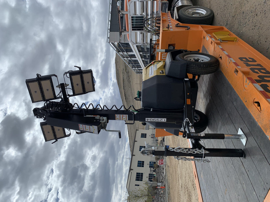 2021 Allmand NLV3GR (4) LED Light Fixture 350W, 23' Vertical Mast, 3kW Prime, Towable, Deep Sea L401, Leveling Jacks, Yanmar T4F 5.8hp