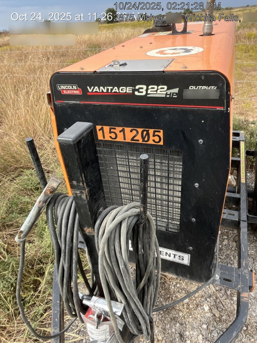 2021 Lincoln Electric Vantage 322 Vantage 322 Ready Pak 3 w/ Telematics & Decals, ORANGE (includes trailer, cable rack, fender light kit)