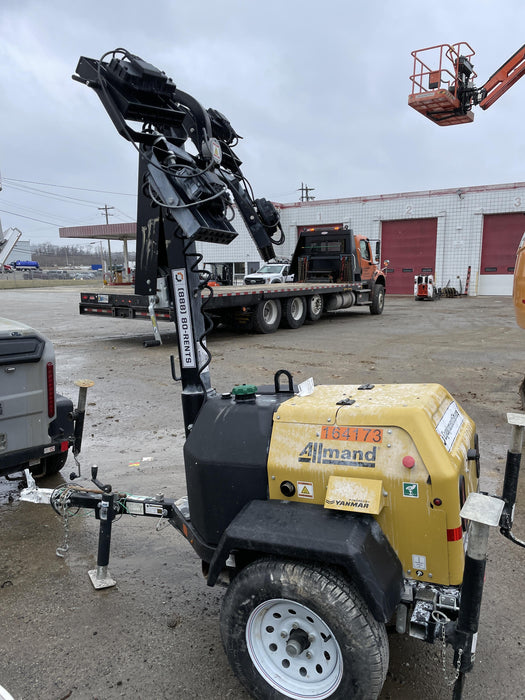 2021 Allmand NLV3GR (4) LED Light Fixture 350W, 23' Vertical Mast, 3kW Prime, Towable, Deep Sea L401, Leveling Jacks, Yanmar T4F 5.8hp