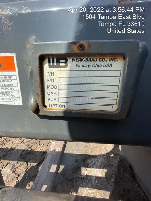 2019 WERK-BRAU 96" Loader Fork Carriage - Werk-Brau