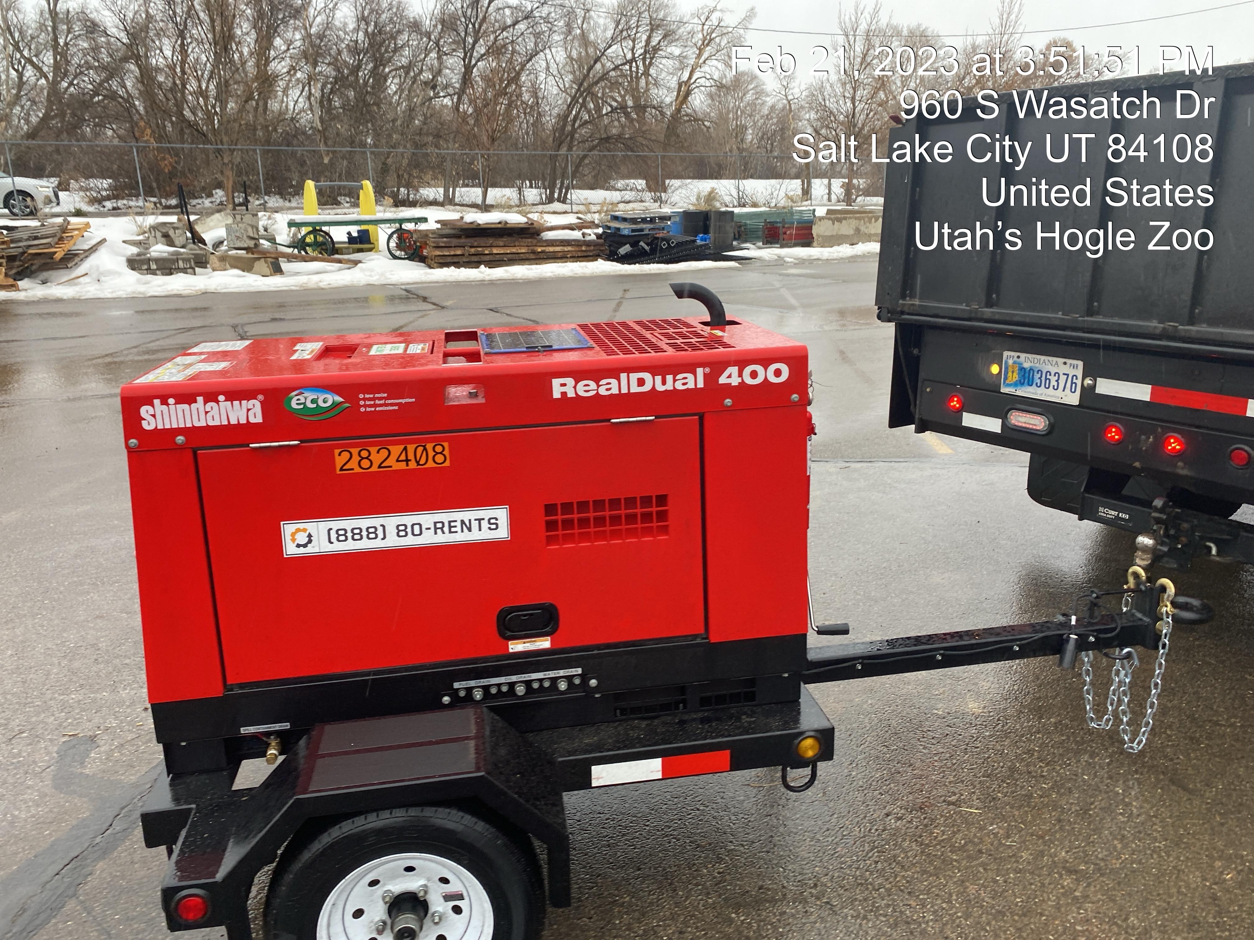 2022 Shindaiwa DGW400MDL Kubota D902 Engine, 23 HP, Dual Op Welder, Wire, Arc, Droop Stick, Tig, and CC Stick Functionality, Simulphase, 3 Phase and 1 Phase Gen Output, Single Axle NB Trlr, Slr Trckl Chrg 12V 12W, Fire Ext