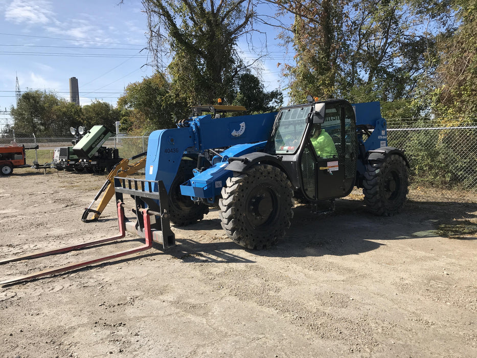 2019 Genie GTH-844 Cab/Heat/AC, Solid RT Tires, LED Work Lights, Beacon 60" QA Carriage, 48" Forks