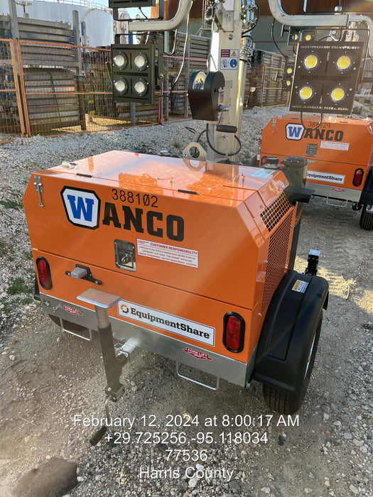 2024 Wanco WLTT-4MM4K Diesel, Deep Sea Controller, Shore Power Plug, Auto Start, (4) 350W LED Floodlights, 4kW Generator, 60 Gal Fuel Tank, 2" Ball, T3
