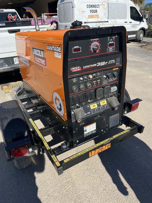 2021 Lincoln Electric Vantage 322 Vantage 322 Ready Pak 3 w/ Decals, ORANGE (includes trailer, cable rack, fender light kit) NO Telematics