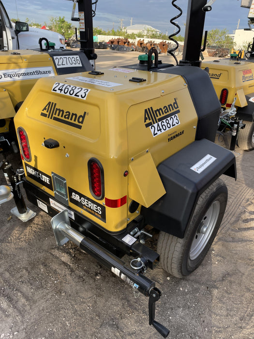 2022 Allmand NLV3GR (4) LED Light Fixture 350W, 23' Vertical Mast, 3kW Prime, Towable, ES Decals, T3