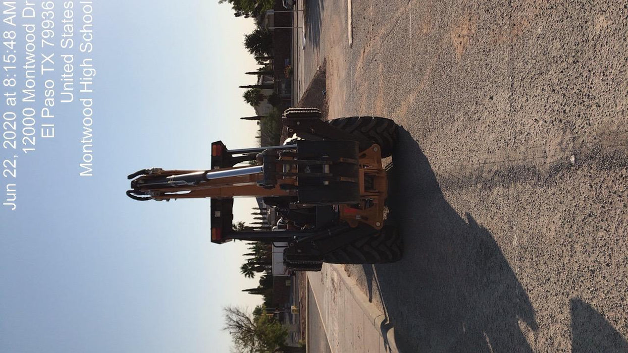 2019 Case 580N EP Canopy, 4WD, 1-Way Aux Hydraulics, Pilot Controls, Ride Control and Loader Aux Hydraulics, 900 LB. Front CWT, 82" HD LONG LIP (1 CU. YD.) W/BOCE AND LIFT EYES, FLIP OVER/STABILIZER PADS COMB