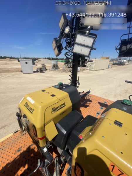 2022 Allmand NLV3GR (4) LED Light Fixture 350W, 23' Vertical Mast, 3kW Prime, Towable, ES Decals, T3