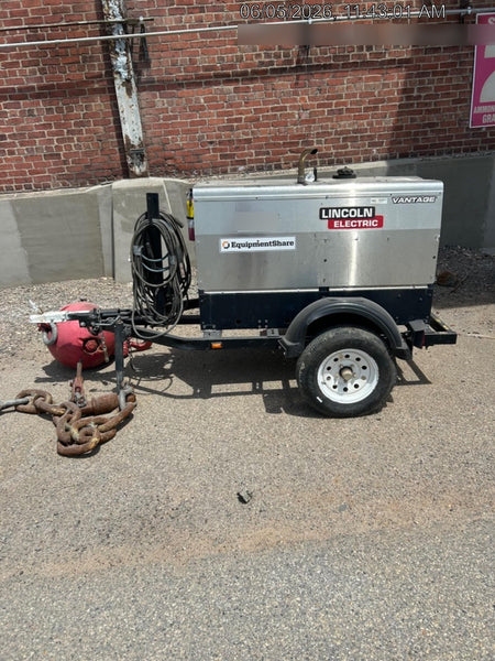 2019 Lincoln Electric Vantage 322 Ready-Pak 3, Two Wheel Trailer, Fender and Light Kit, Cable Rack