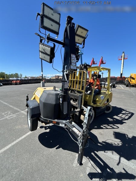 Allmand NLV3GR (4) LED Light Fixture 350W, 23' Vertical Mast, 3kW Prime, Towable, Deep Sea L401, Leveling Jacks, Yanmar T4F 5.8hp