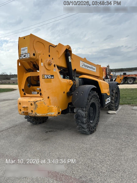 2019 JCB 510-56 JCB 510-56 Telehandler 74 HP w/CAB/HVAC, Beacon, Worklights, Aux Hydraulics, Solid Tires, 72" Carriage/Forks